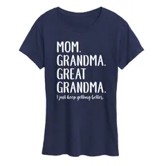 アニメキャラクター レディース トップス Tシャツ グラフィック Licensed Character Womens Mom Grandma Great Grandma Graphic Tee Navy ネイビー