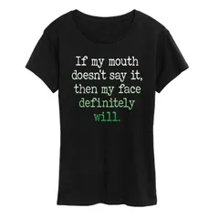 アニメキャラクター レディース トップス Tシャツ グラフィック Licensed Character Womens If My Mouth Doesnt Say It Graphic Tee Black ブラック