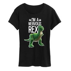 디즈니 픽사 레이디스 탑스 T셔츠 그래픽 Disney Pixars Toy Story Womens Nervous Rex Graphic Tee Black 블랙