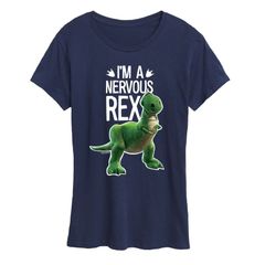 디즈니 픽사 레이디스 탑스 T셔츠 그래픽 Disney Pixars Toy Story Womens Nervous Rex Graphic Tee Navy 네이비