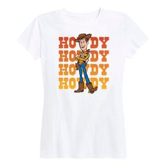 디즈니 픽사 레이디스 탑스 T셔츠 그래픽 Disney Pixars Toy Story Woody Womens Howdy Graphic Tee White 화이트