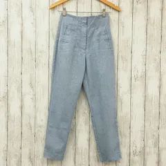 【 ZARA 】ザラ テーパードコットンリネンパンツ ブルー XS