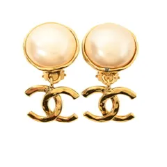 CHANEL 94P ヴィンテージ ココマーク パール コンビイヤリング