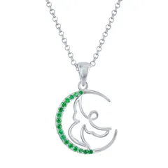 アンブランデッド レディース アクセサリー ネックレス・チョーカー・ペンダントトップ レース Unbranded Sterling Silver Gemstone Cubic Zirconiangel Circle Pendant Necklace Simul