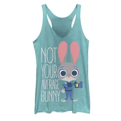 ディズニー レディース トップス Tシャツ Disneys Zootopia Judy Hopps Average Bunny Juniors Tank Top Tahiti Blue ブルー