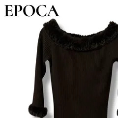 EPOCA  エポカ ブラック レディース トップス 長袖 ニット セーター ファー付き リブ オフショルダー ワンピース【サイズ40】Mサイズ相当 0000008TNKのサムネイル