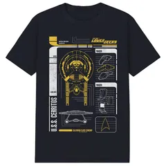 アニメキャラクター メンズ トップス Tシャツ グラフィック Licensed Character Menstar Trek USS Cerritos Graphic Tee Black ブラック