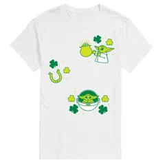 スター ウォーズ メンズ トップス Tシャツ グラフィック Menstar Wars The Mandalorian Grogu St Patricks Day Icons Graphic Tee White ホワイト