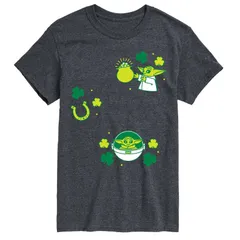 スター ウォーズ メンズ トップス Tシャツ グラフィック Menstar Wars The Mandalorian Grogu St Patricks Day Icons Graphic Tee Heather Charcoal チャコール
