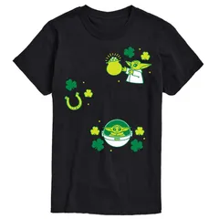 スター ウォーズ メンズ トップス Tシャツ グラフィック Menstar Wars The Mandalorian Grogu St Patricks Day Icons Graphic Tee Black ブラック