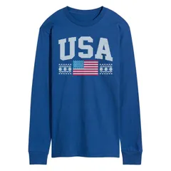アニメキャラクター メンズ トップス Tシャツ グラフィック Licensed Character Mens USA Winter Sports Pattern Long Sleeve Graphic Tee Royal Blue ブルー