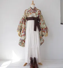 二尺袖着物袴セット【卒業袴/着物一式セット】花柄