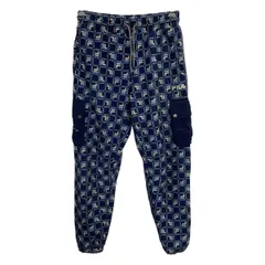 FILA スウェットパンツ S ネイビー系 マルチカラー フィラ イージーパンツ 総柄 ドローコード 裾リブ ポケット ポリエステル 2603-330のサムネイル