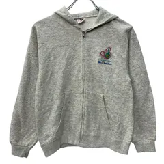 90s USA製 Disney Wear プリントスウェット パーカー L レディース ディズニーウェア ジップアップ 90年代 ワンポイント 春秋物 a803-5734