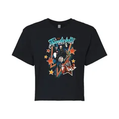 マーベル レディース トップス Tシャツ クロップド Juniors Marvel Thunderboltstars Cropped Tee Black ブラック