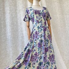 Vintage 英国ブランド Monsoon ワンピース ロングドレス - メルカリ