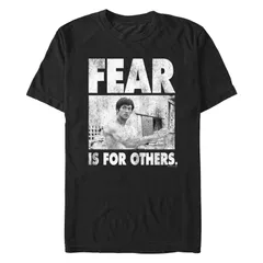 アニメキャラクター メンズ トップス Tシャツ グラフィック Licensed Character Mens Bruce Lee Fear Is For Others Graphic Tee Black ブラック