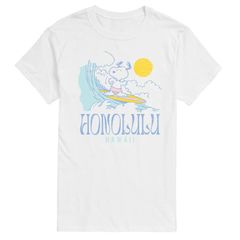 アニメキャラクター メンズ トップス Tシャツ グラフィック Licensed Character Mens Peanutsnoopy Honolulu Hawaii Graphic Tee White ホワイト