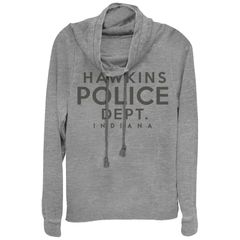 애니메이션 캐릭터 레이디스 탑스 T셔츠 플러스 사이즈 그래픽 Licensed Character Womenstranger Things Hawkins Police Dept Plus Cowlneck Graphic Lightwei