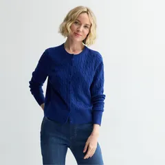 クロフト＆バロー レディース アウター ニット・セーター プチ カーディガン Petite Croft Barrow Extra Soft Classicable Knit Cardigan Flynnavy ネイビー