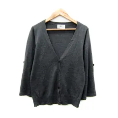 クミキョク 組曲 KUMIKYOKU カーディガン ミドル丈 Vネック 無地 3 グレー /SY41