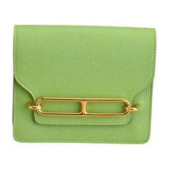 新品！ HERMES ルリスリム ポーチ ミニバッグ グリーン系 - メルカリ