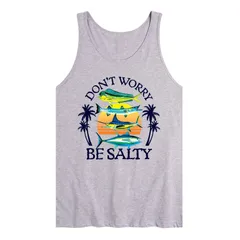 アニメキャラクター メンズ トップス Tシャツ グラフィック Licensed Character Mens Dont Worry Be Salty Graphic Tank Top Gray グレー