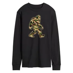 アニメキャラクター メンズ トップス Tシャツ グラフィック Licensed Character Mensasquatch Camo Long Sleeve Graphic Tee Black ブラック