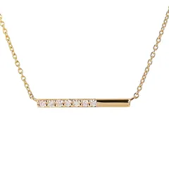 ヨンドシー ネックレス 18金 4℃ Aqua Gold K18アクアゴールド バーネックレス 112311123802 ダイヤ 約0.07ct 40cm ダイヤモンド ジュエリー アクトワン【中古】