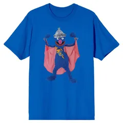アニメキャラクター メンズ トップス Tシャツ Licensed Character Mensesame Street Super Grover Tee Blue ブルー