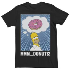 アニメキャラクター メンズ トップス Tシャツ Licensed Character Mens The Simpsons Homer 34MmmDonuts34 Tee Black ブラック