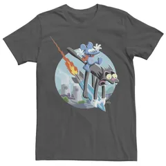 アニメキャラクター メンズ トップス Tシャツ Licensed Character Mens The Simpsons Itchy Scratchy Missile Ride Tee Charcoal チャコール
