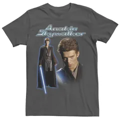 アニメキャラクター メンズ トップス Tシャツ Licensed Character Menstar Wars Anakin Skywalker Lightsaber Tee Charcoal チャコール