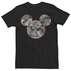 ディズニー メンズ トップス Tシャツ ロゴ Disneys Mickey Mouse Camouflage Logo Mens Tee Black ブラック