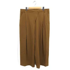 ザラ ZARA タック ワイドパンツ センタープレス 無地 XL キャメル 茶 /FT27