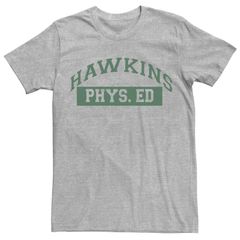 애니메이션 캐릭터 맨즈 탑스 T셔츠 로고 Licensed Character Mens Netflix Stranger Things Hawkins Phys Ed Logo Tee