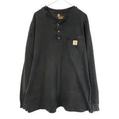 Carhartt カーハート ヘンリーネック 長袖Ｔシャツ ブラック(メンズ XL)中古 古着 X4929