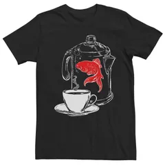 アニメキャラクター メンズ トップス Tシャツ Licensed Character Mens Twin Peaks Fish Outlines Tee Black ブラック