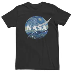 アニメキャラクター メンズ トップス Tシャツ Licensed Character Mens NASA Starry Nightee Black ブラック