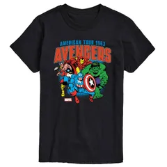 マーベル メンズ トップス Tシャツ グラフィック Mens Marvel Avengers American Tour Graphic Tee Black ブラック