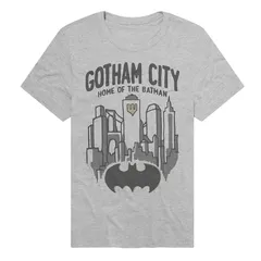 アニメキャラクター メンズ トップス Tシャツ グラフィック Licensed Character Mens DComics Batman Gotham City Home of the Batman Graphic Tee Athletic Heather