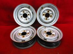 旧車 スチール ホイール 4本 日産純正 12×4J 4穴114.3 +29 サニトラ 旧サニー カローラ30 ニュースターレット ランサー◆52819H