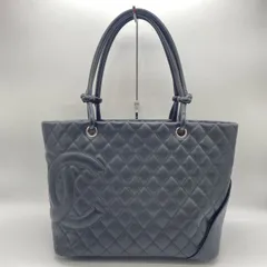 CHANEL シャネル カンボン ラージ トートバッグ ハンドバッグ ショルダーバッグ カーフスキン ブラック レディース メンズ ヴィンテージ USED ファッション
