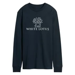 アニメキャラクター メンズ トップス Tシャツ ロゴ グラフィック Licensed Character Mens White Lotus Logo Long Sleeve Graphic Tee Navy ネイビー