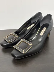 DIANA ブラック パンプス 金属バックル付き 23cm