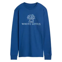 アニメキャラクター メンズ トップス Tシャツ ロゴ グラフィック Licensed Character Mens White Lotus Logo Long Sleeve Graphic Tee Blue ブルー