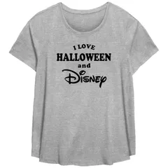 ディズニー レディース トップス Tシャツ プラスサイズ グラフィック Disneys I Love Halloween Andisney Plusize Flowy Graphic Tee Heather Gray グレー