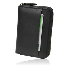 【新品】 [LS LASIEM] 【イタリア伝統製法×育てる本革】 財布 メンズ ミニ財布 本革 小さい財布 ミニウォレット コンパクト 二つ折り財布 カードケース スキミング防止 お札が折れない ブラック 0