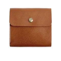 【新品】 [RafiCaro] 財布 レディース 二つ折り財布 本革 イタリアンレザー フラップ ミニ財布 サブ財布 薄い コンパクト ダークブラウン 0