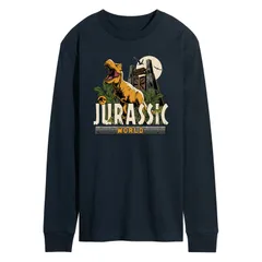 アニメキャラクター メンズ トップス Tシャツ グラフィック Licensed Character Mens Jurassic World T Rex Long Sleeve Graphic Tee Navy ネイビー